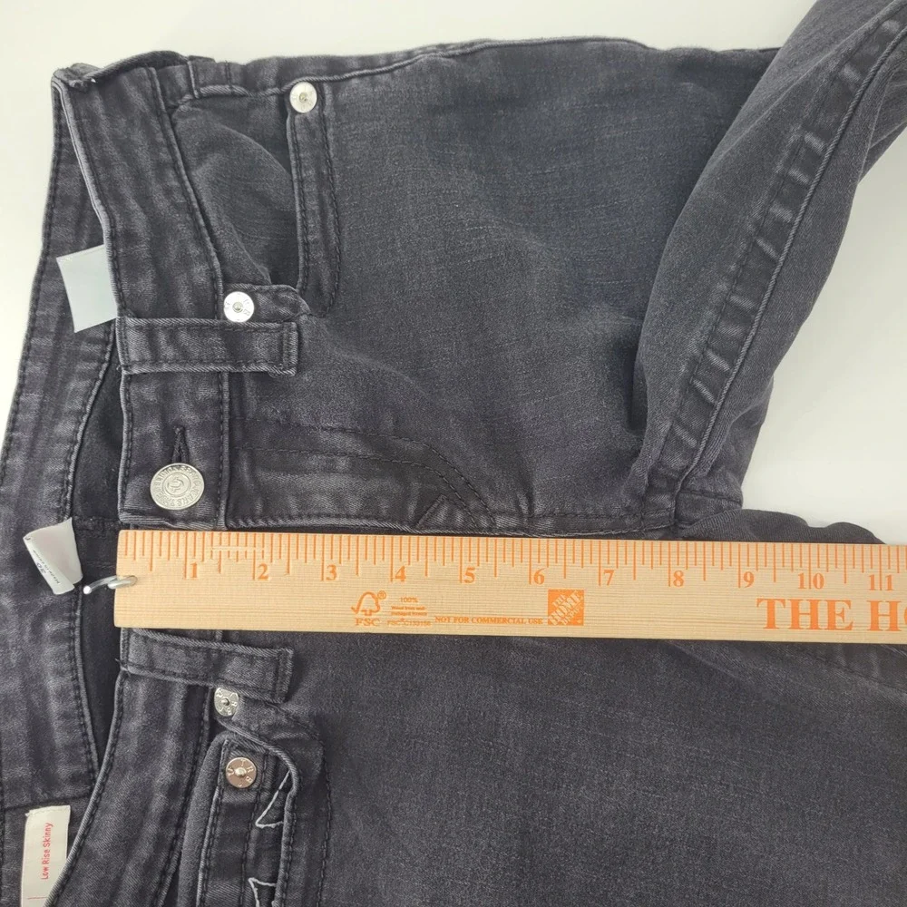 True Religion Stella Low Rise Skinny Jeans 30 Black Faded Denim Womens - Picture 6 of 8